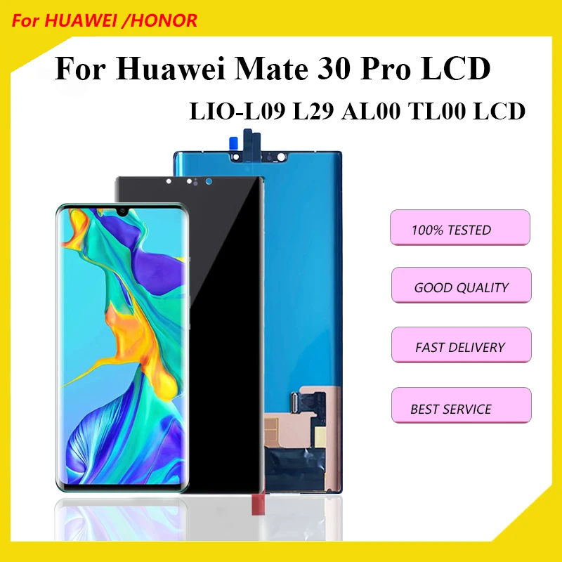 Original Amoled For Huawei Mate 30 Pro LCD Touch Screen Digitizer LIO-L09 L29 AL00 TL00 Display Assembly no Frame Free Shipping