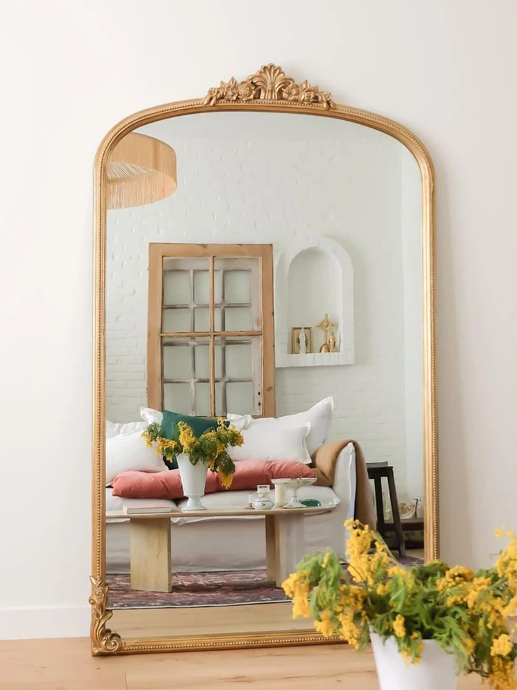 French vintage full body mirror coat bedroom dressing mirror large size fitting floor mirror