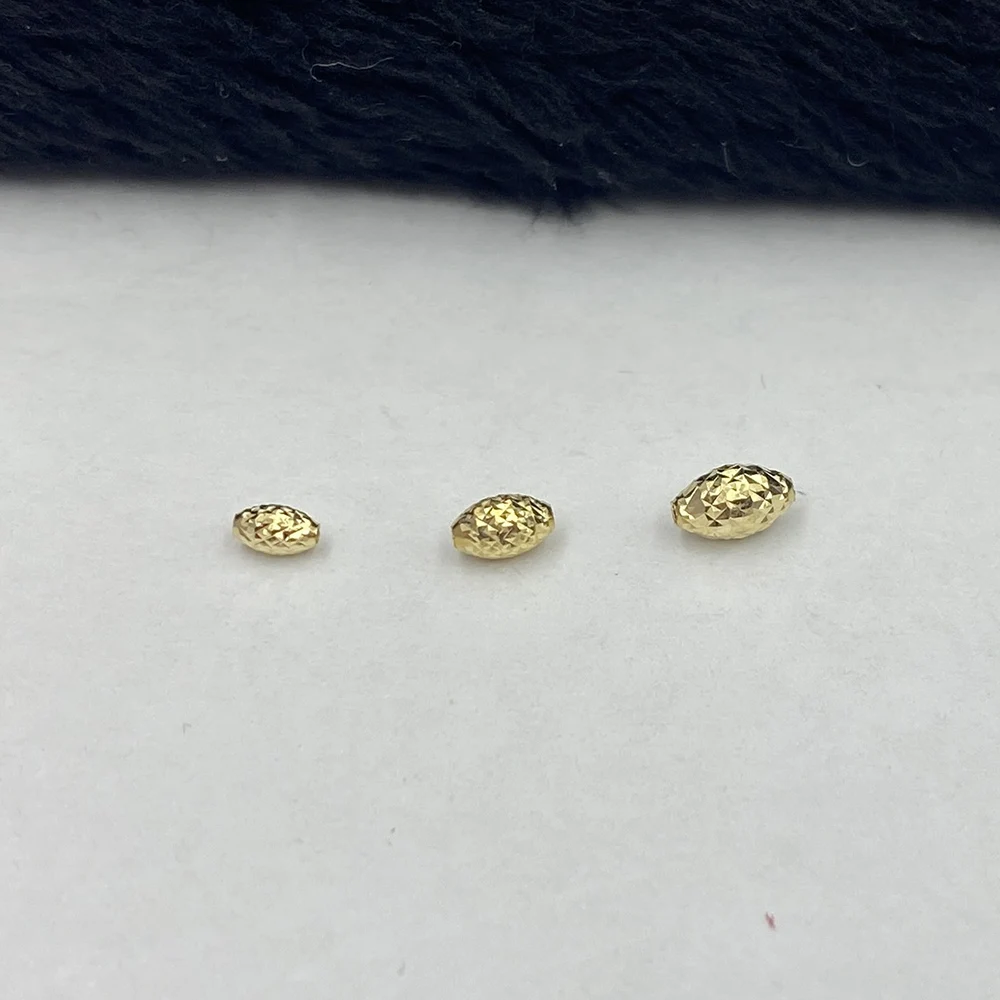 18K Solid Gold Olive Pineapple Beads 2mm 2.5mm 3mm Size Spacer Ball For DIY Bracelet Necklace Jewelry Making Accessories On Sale