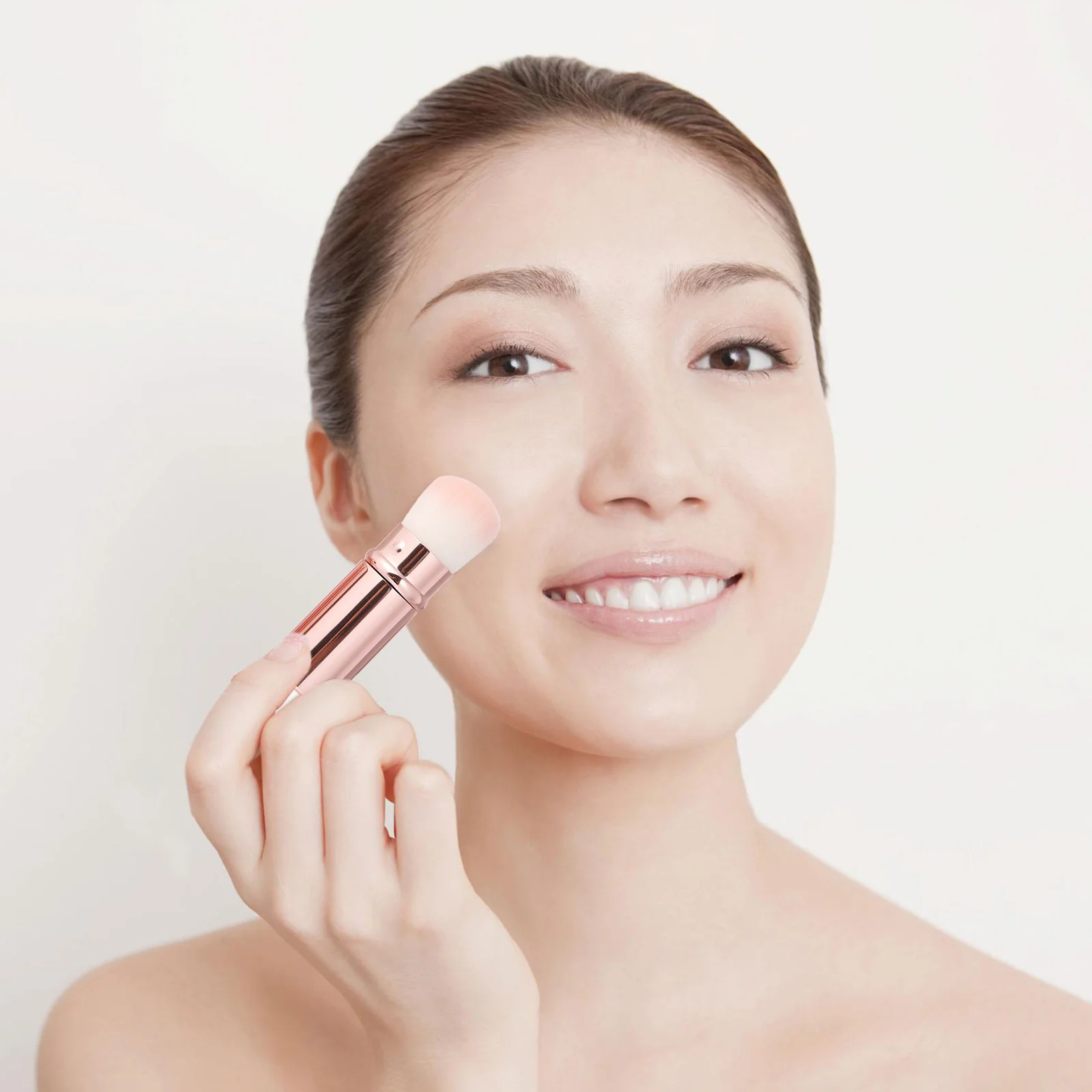 1 pièces Blush poudre brosse doux Dense poils Portable maquillage brosse outil pour fond de teint mélange cosmétiques femmes outil de maquillage