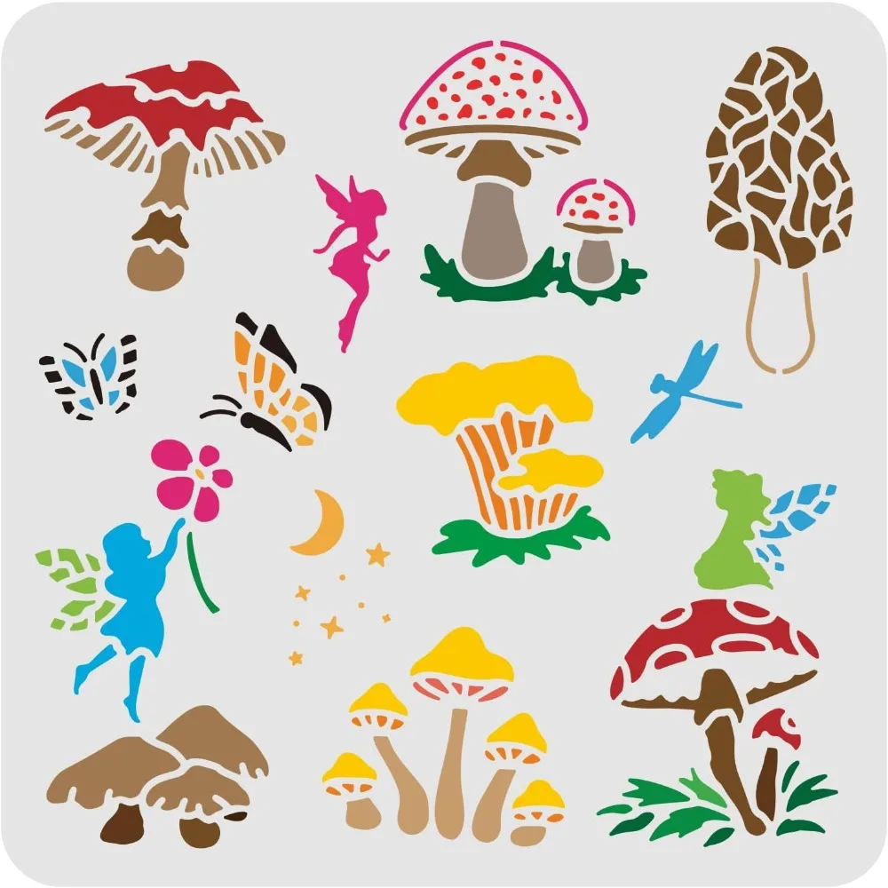 Wiederverwendbare Kunststoff-Zeichnungs- und Malschablonen für Scrapbooking, Stoff, Fliesen, Boden, Möbel, Holz, Quadratisch