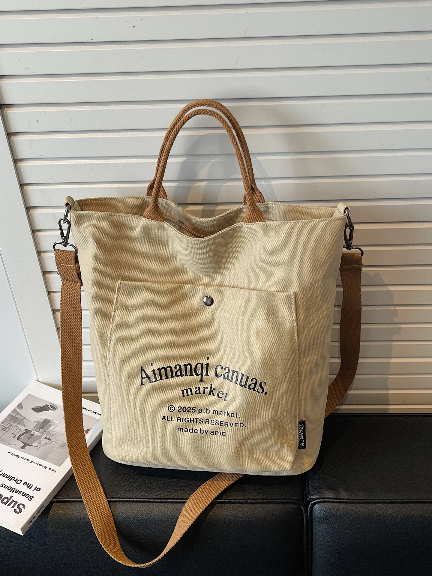 

Trendy Canvas oulder Bag Women's Commuter Class Large Capaci Tote Bag Crossbody Bag Soft Neutral Sle Casual Leisure