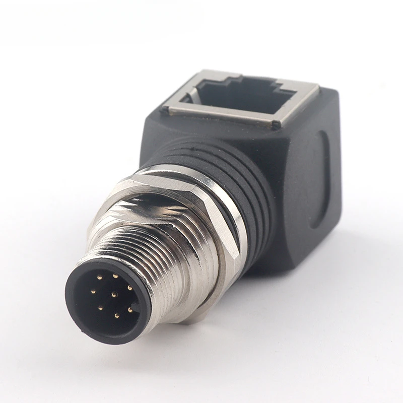 M12 8-pins naar RJ45 Ethernet-connector Industriële kwaliteit 8-pins A-type mannelijk/vrouwelijk naar RJ45 vrouwelijk stekkeradapter M12-converter