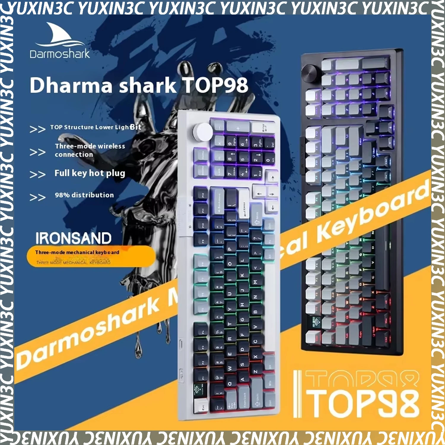 

Darmoshark Top98 Wireless Bluetooth Tri-Mode Side Carved Mechanical Keyboard Customized Full Key Hot Plug Office Gaming Keyboard