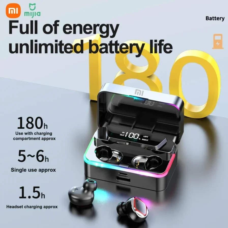 Xiaomi S30 سماعات بلوتوث لاسلكية HiFI ستيريو الألعاب مقاوم للماء الحد من الضوضاء سدادات أذن رياضية LED سماعات