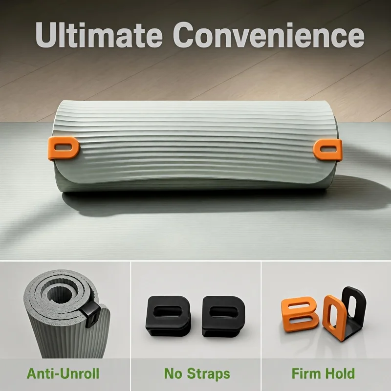 Yoga Mat Holder Clip, Snap-on Design to Keep Yoga Mat Rolled, Home Gym Fitness Accessory