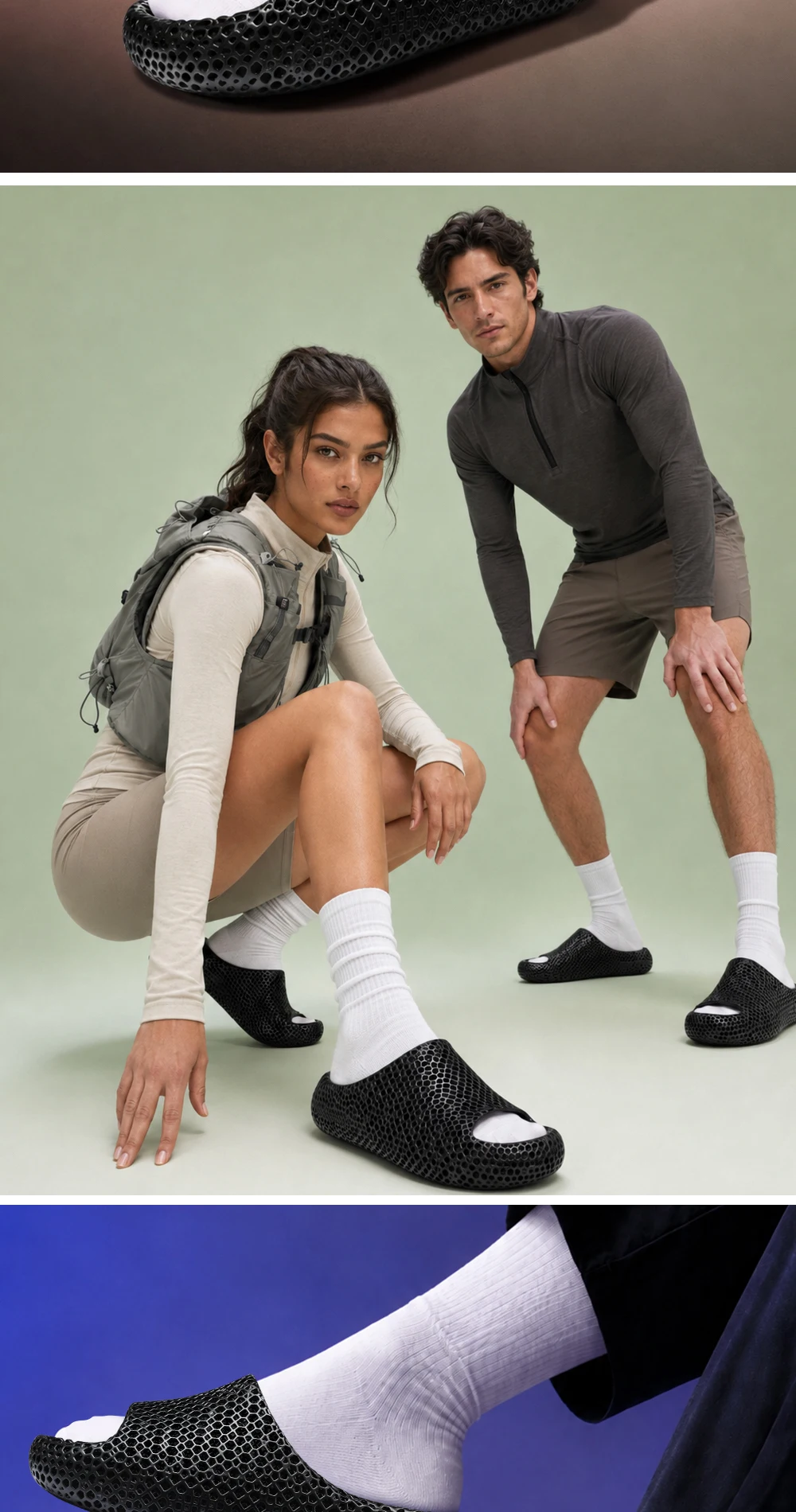 ADAPFIT LayerFit 3D-gedruckte Hausschuhe Herren Damen ultra leicht mit gepolsterter Wabenstruktur für Innen- und Außenbereich rutschfest atmungsaktiv bequem für Yoga und Erholung nach dem Sport – Detail 12