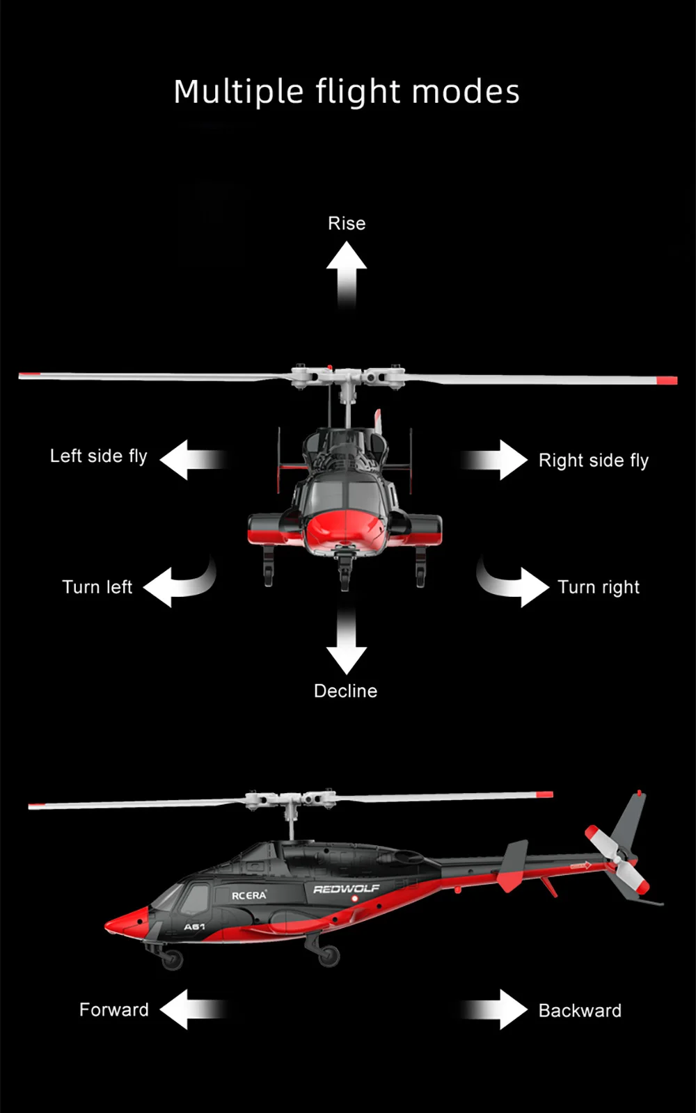 RC ERA A61 Airwolf Helikopter 4CH Optische Stroom Positionering 1/52 6 as Gyro 10 Min Strijdtijd 120 M Bell222 Afstandsbediening Vliegtuig