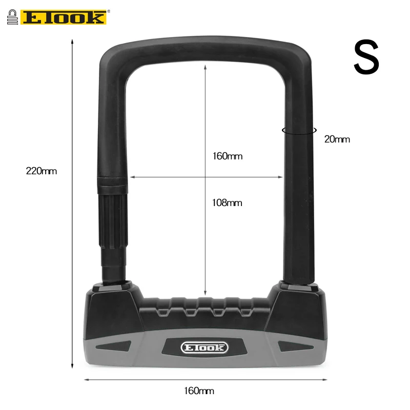 Etook Fiets U Lock Anti-Diefstal Stalen Kabel Beveiliging Fiets Accessoires Fiets Slot Heavy Duty Mtb Mountainbike Lock U-Lock