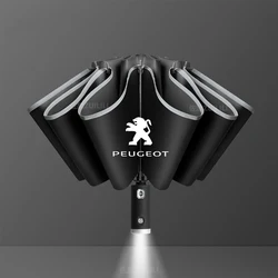 Peugeot 206 207 208 301 307 308 406 408 508 607 2008 3008 4008 5008 RCZ Rifter Car Automatic Folding Windproof Sunshade Umbrella