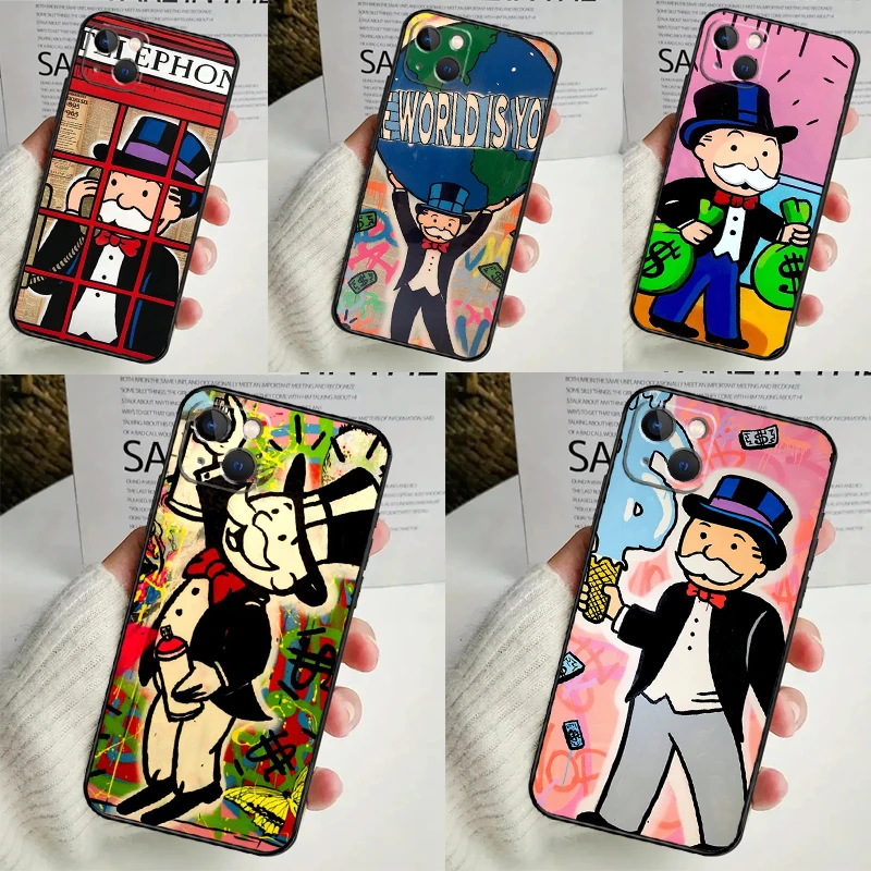 Dollar M-Monopolys Phone Case For iPhone 14 13 12 11 16 15 Pro Max Plus Mini 7 8 X XR XS Max Soft Cover