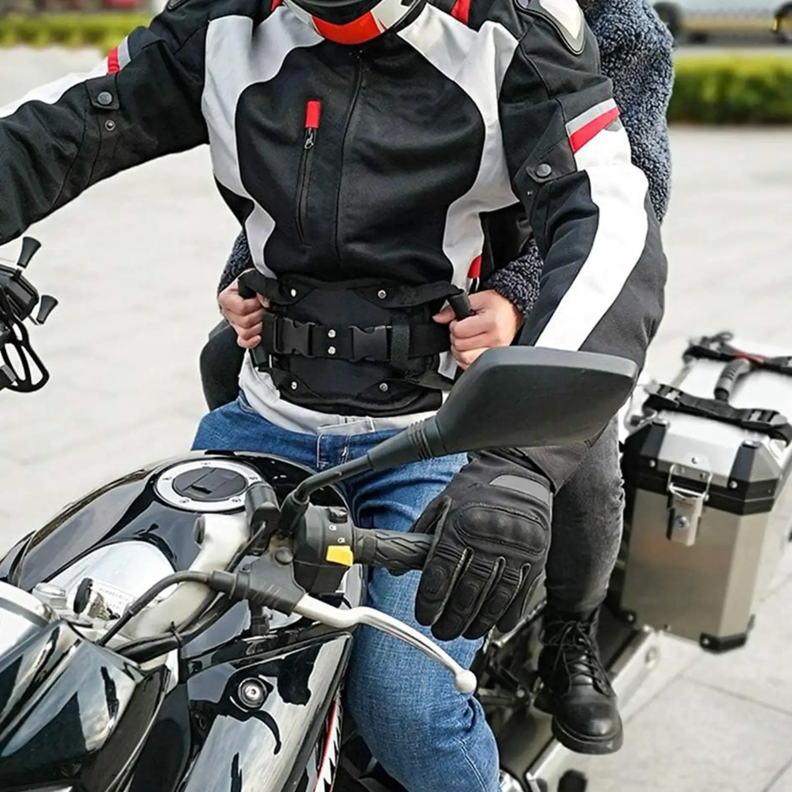 Motorcycle Rear Seat Armrest, Adjustable Universal Safety Rear Seat Handle for Beach, Snowmobile, Motorcycle Accessories