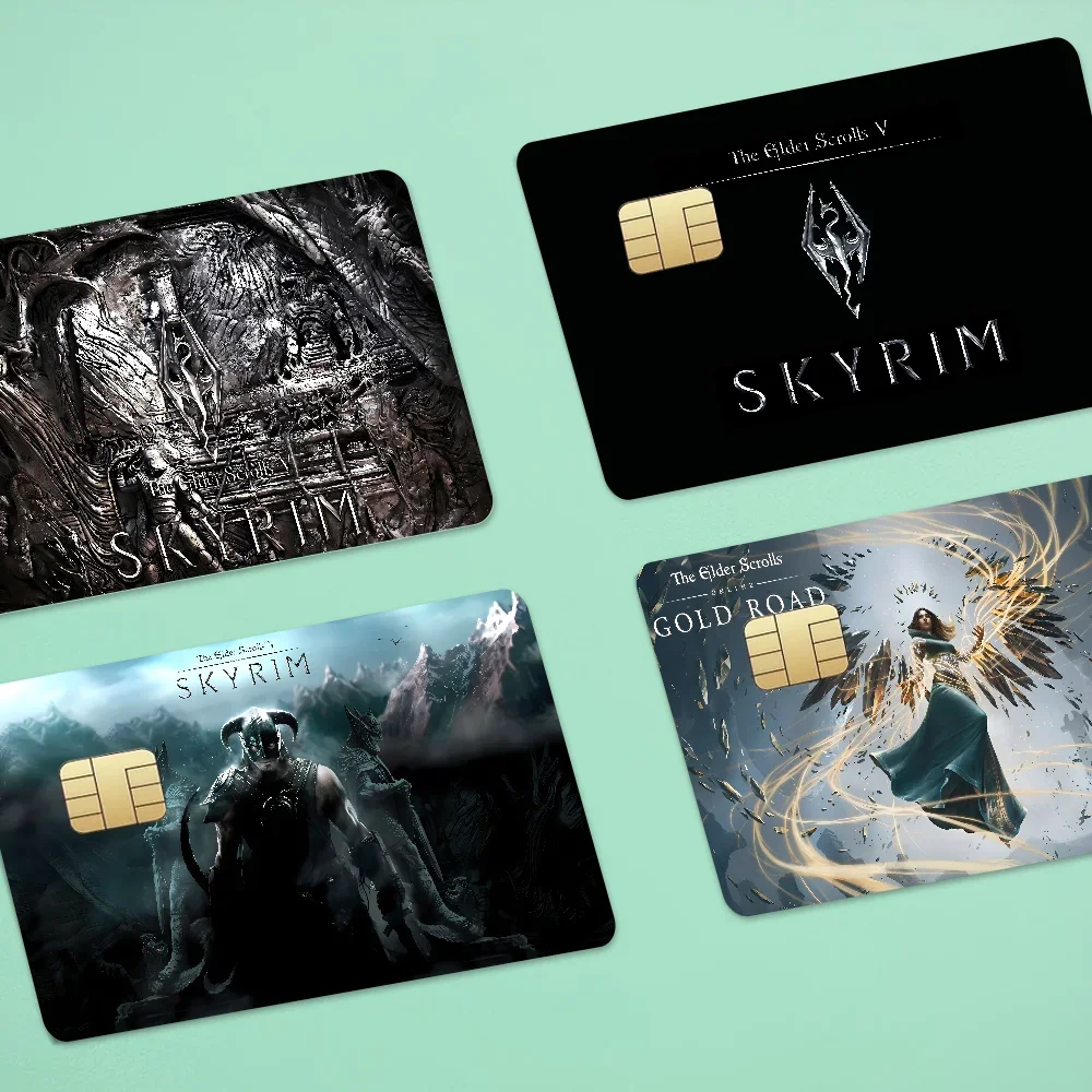 Spiel T-The E-Elder S-Scrolls V S-Skyrim Anmie Sticker Film Skin Cover für Kreditkarte Debit Bankkarte Front