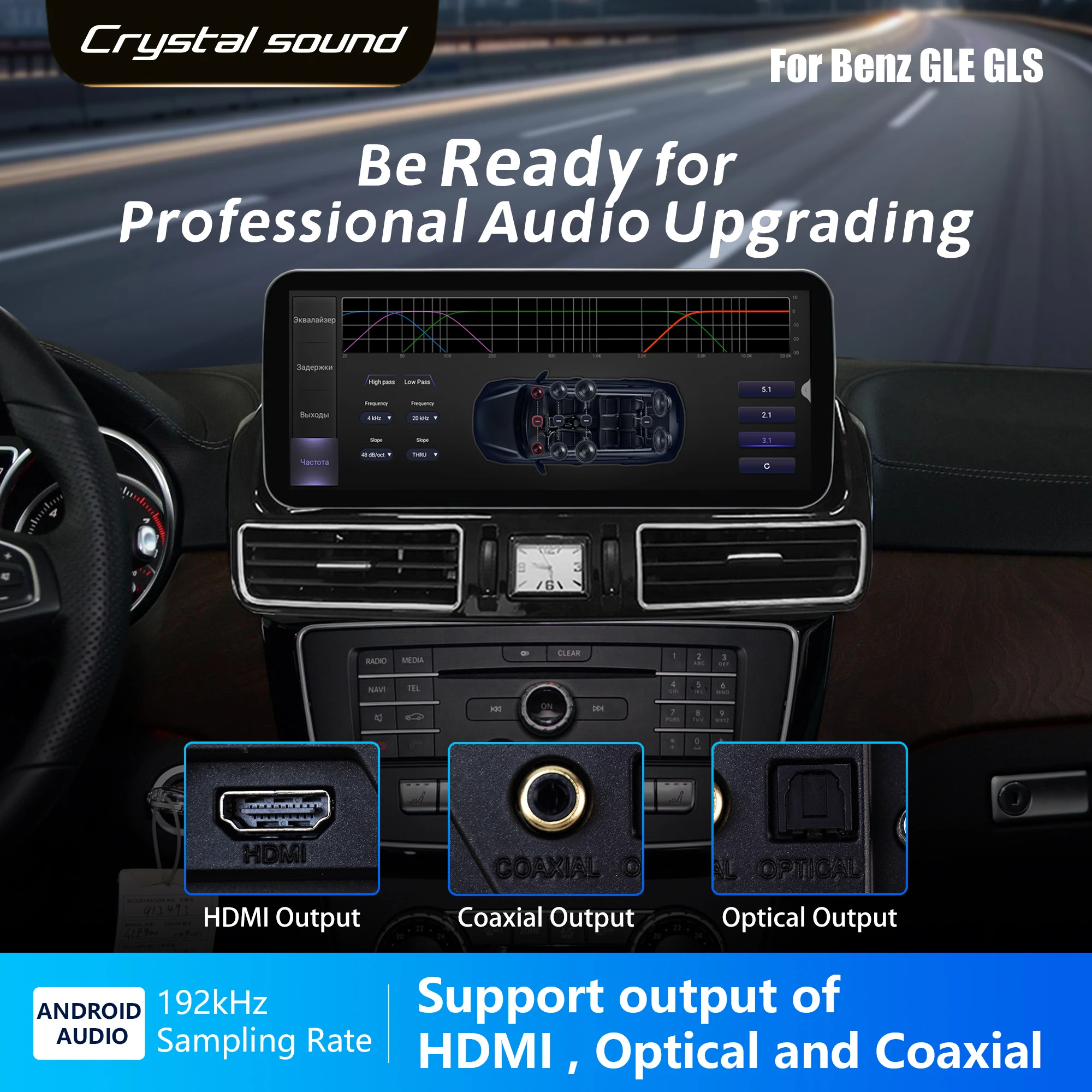 Redpower Crystal Sound 850 Pro Max Android Car Radio Player Screen for Mercedes-Benz GLE GLS 2016-2020 CarPlay Bluetooth Hi-Fi