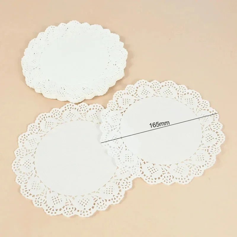 100Pcs Round Paper Lace Doilies Cake Placemat Party Wedding Baking Decoration Creative Craft Napkins Placemat Table Decoration