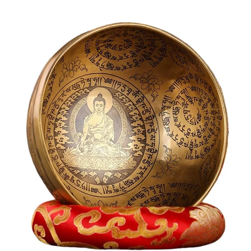 Tibetan Singing Bowl Buddha Nepal Meditation Sound Bowls Mallet Spirituality Diapason Chakras Handmade Sounds Healing Instrument