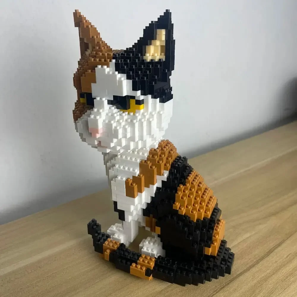 

Cute Pet Cat Shaped Building Blocks DIY Pet Cat Model Set Creative Construction Play Collectible DIY Bricks Unique Toy Gift
