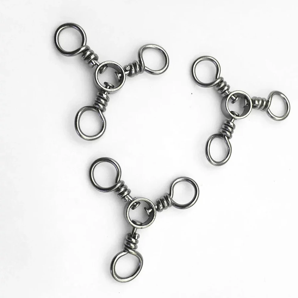 

25PCS/Pack 3 Way Swivel Hook Fishhooks Black Nickle Three-way Swivel Fishing Connector Fishing Swivels Trigeminal Swivels