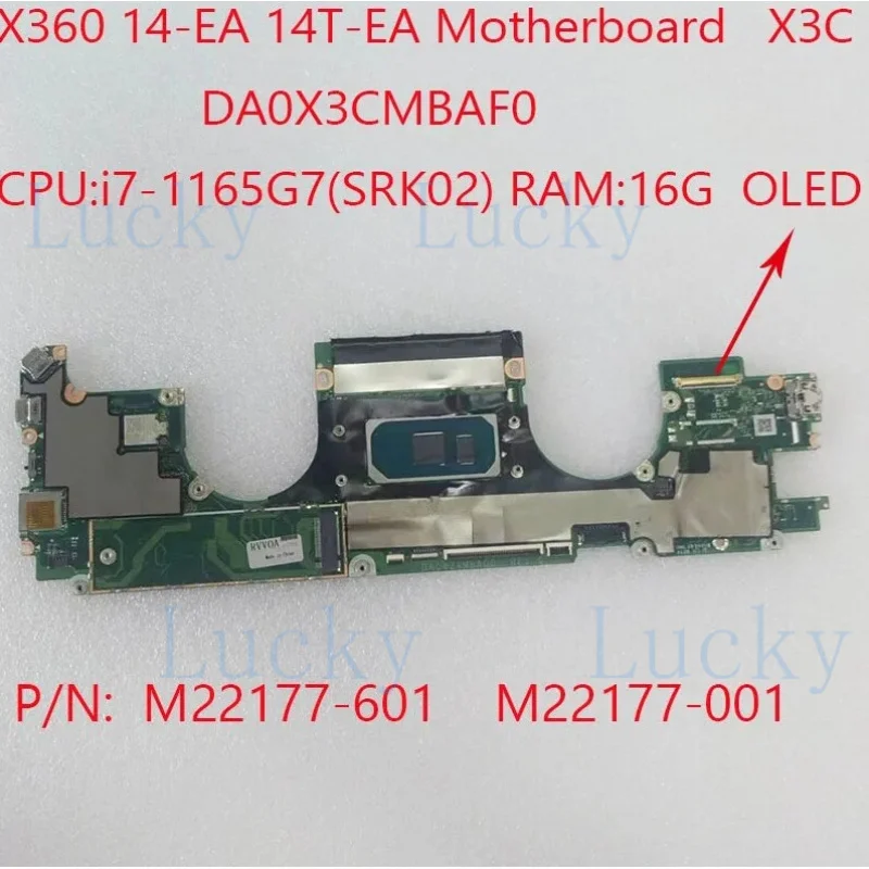 f   For HP Spectre x360 14-EA 14T-EA i7-1165G7 16G M22177-601 M22177-001 DA0X3CMBAF0