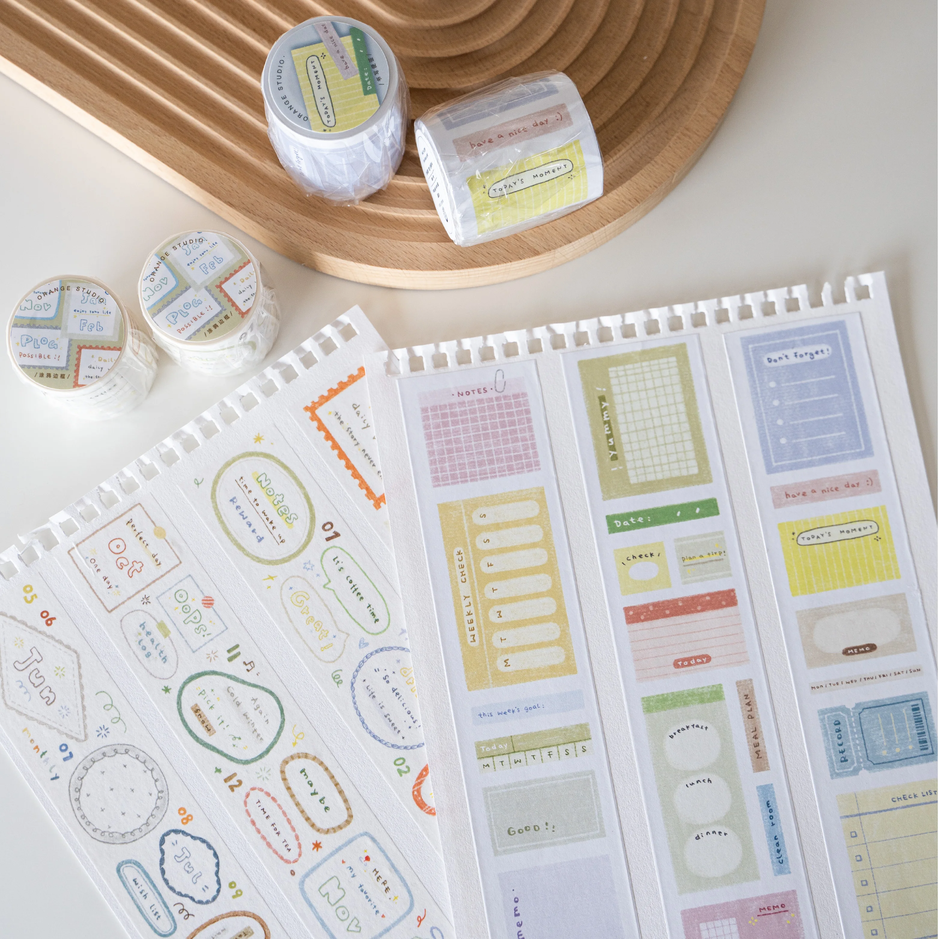 Orange Studio New Writing Sticky Notes Graffiti Border Tape Original Sticker Handbook Material