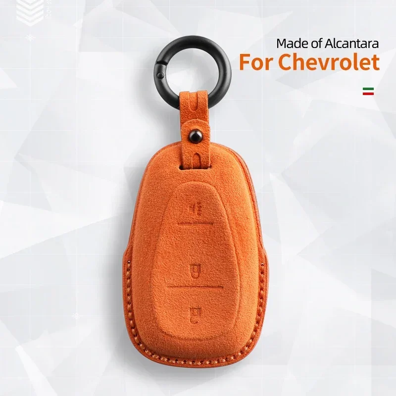 

Alcantara Car Key Fob Case Cover Holder For Chevrolet Smart Remote Auto Key Car Accessories with Keychian Full Protection Buckle