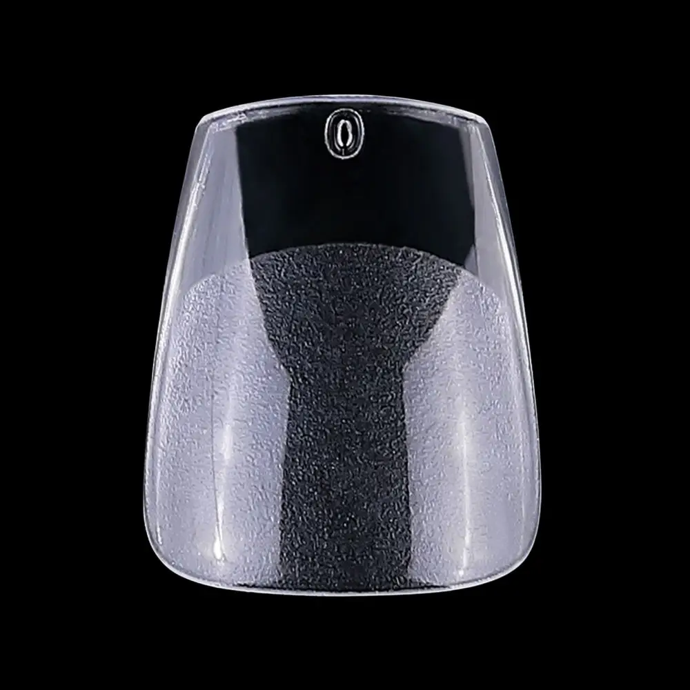 Short Almond Coffin Nail Tips Transparent Fake Nails Full Half Coverage Ultra Thin ABS Manicure Extension Supplies