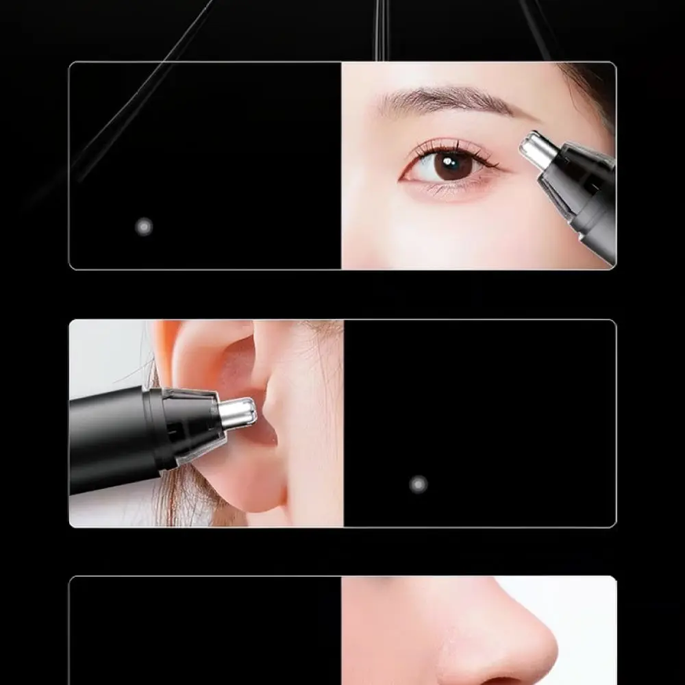 Rechargeable Electric Nose Ear Hair Trimmer Portable Facial Grooming Shaver Detachable Cutter Head Long Battery Life