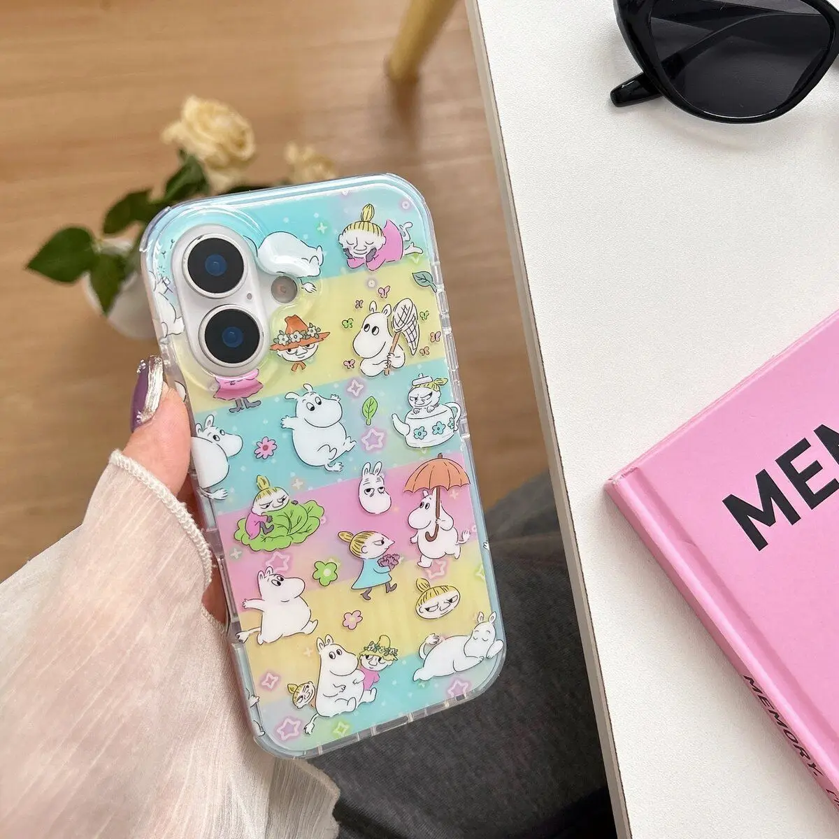 

Kawaii Color Mumings Suitable for Apple 16 Promax Cartoon Anime Cute IPhone 15 Pro 14 13 Phone Protective Case Girl's Gifts Toys