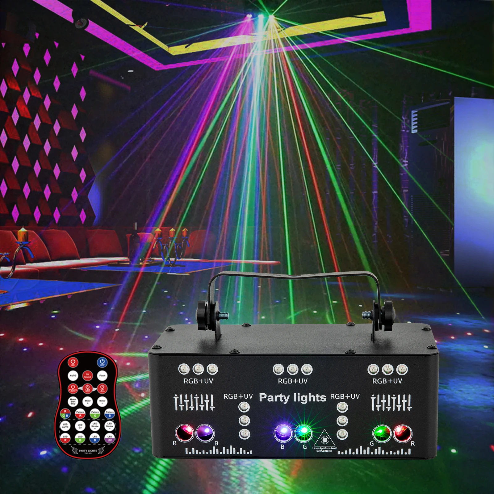 21-Eye LED RGB Licht DJ Projektor Disco Bühnenbeleuchtung Lichteffekt DMX Effekt Spotlight Party Bar