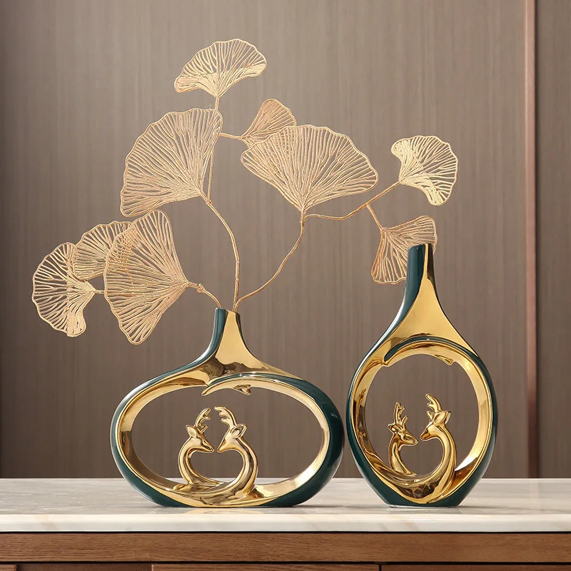 Light luxury high-end living room vase ornament creative home entrance wine cabinet TV cabinet shoe cabinet decoration