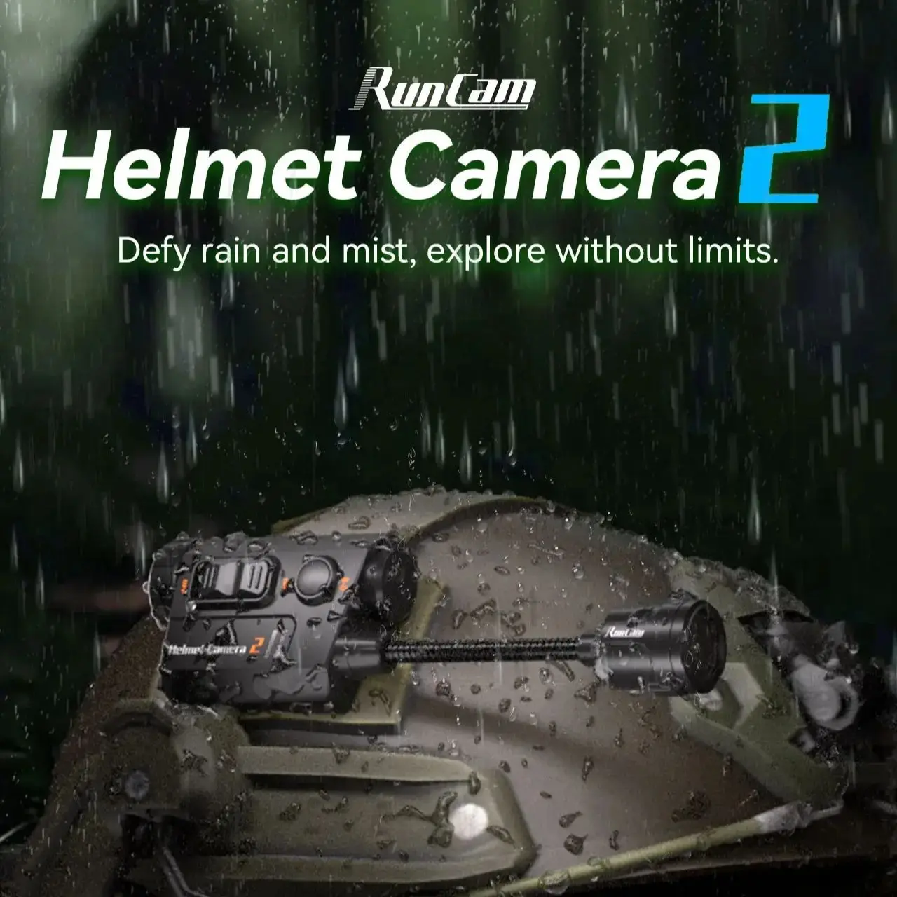 RunCam Helmet Camera2 1080P 60FPS Action Camera WiFi BT5.4 3500mAh Long Battery Dust‑proof Rainproof For Motorcycle Helmet