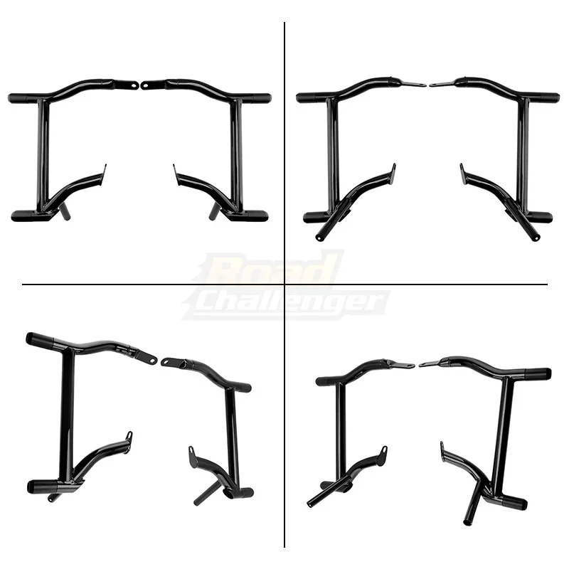 Black Motorcycle Guard Crash Bar Saddlebag Rails Protector Bumper For Harley Touring Road King FLHR Electra Street Glide 97-08