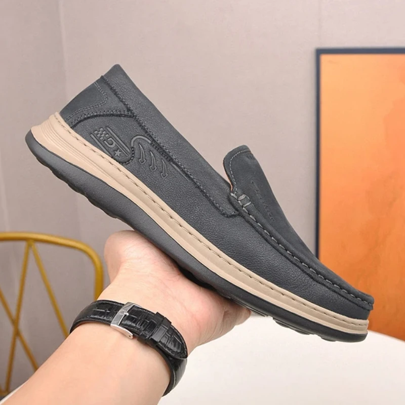 

Men's 2026 New British Style Slip-On Loafers | Genuine Leather Breathable Comfort Business Casual Shoes