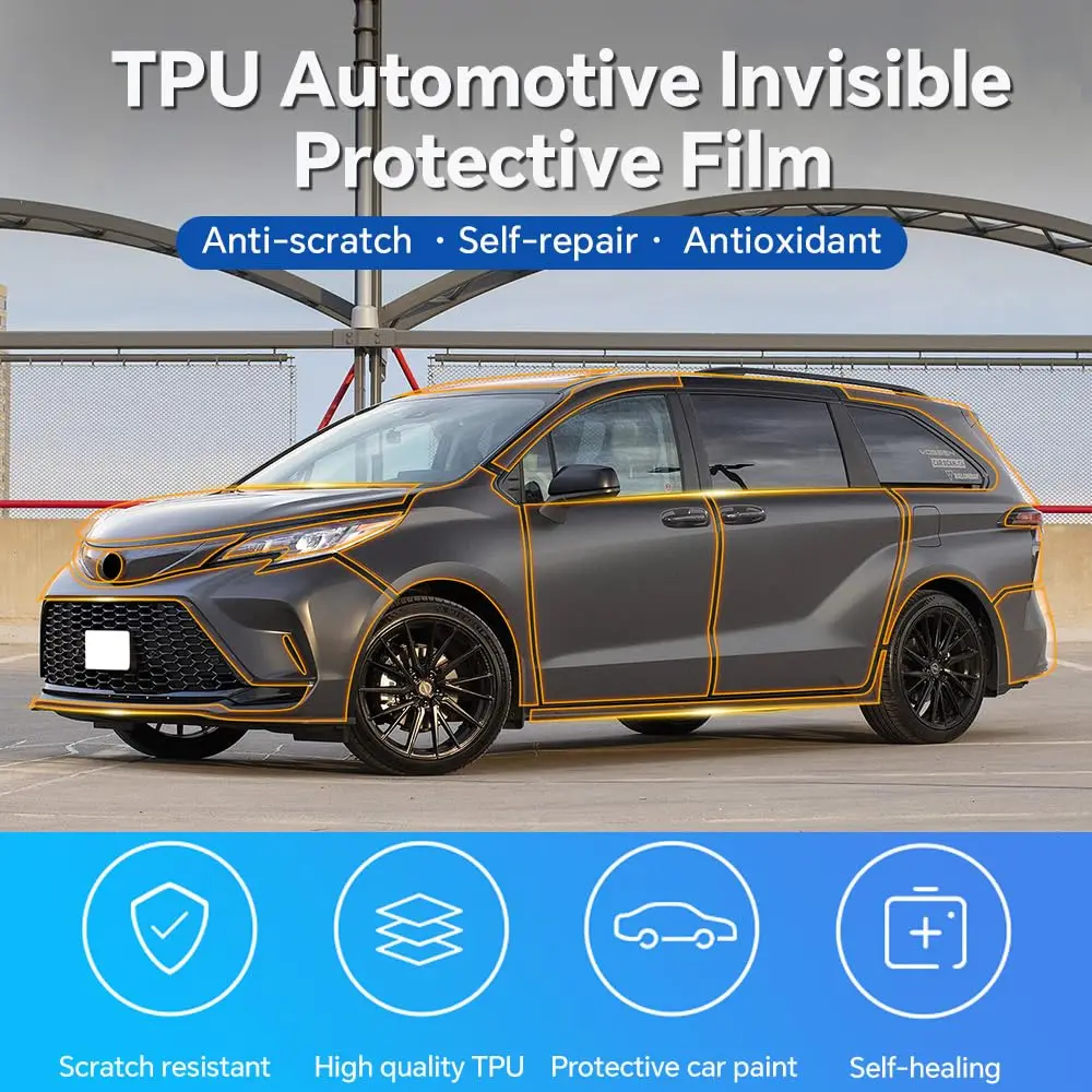 

8.5Mil TPU Bumper Paint Protection Film For Toyota Sienna 2022-2026 Pre-cut PPF Kit Clear Bra Car Body Anti-Scratch Resistant