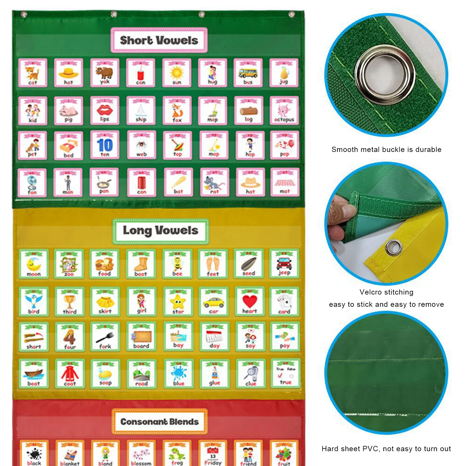 Adjustable Pocket Chart Classroom/Teacher Organizer Fits Standard Sentence Strips And Word Cards Back To School Resources