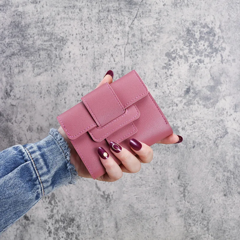 محفظة نسائية بلون الحلوى، قلادة طالب لطيفة، محفظة قصيرة، محفظة عصرية صغيرة، محفظة للعملات المعدنية، حقيبة بطاقات للسيدات