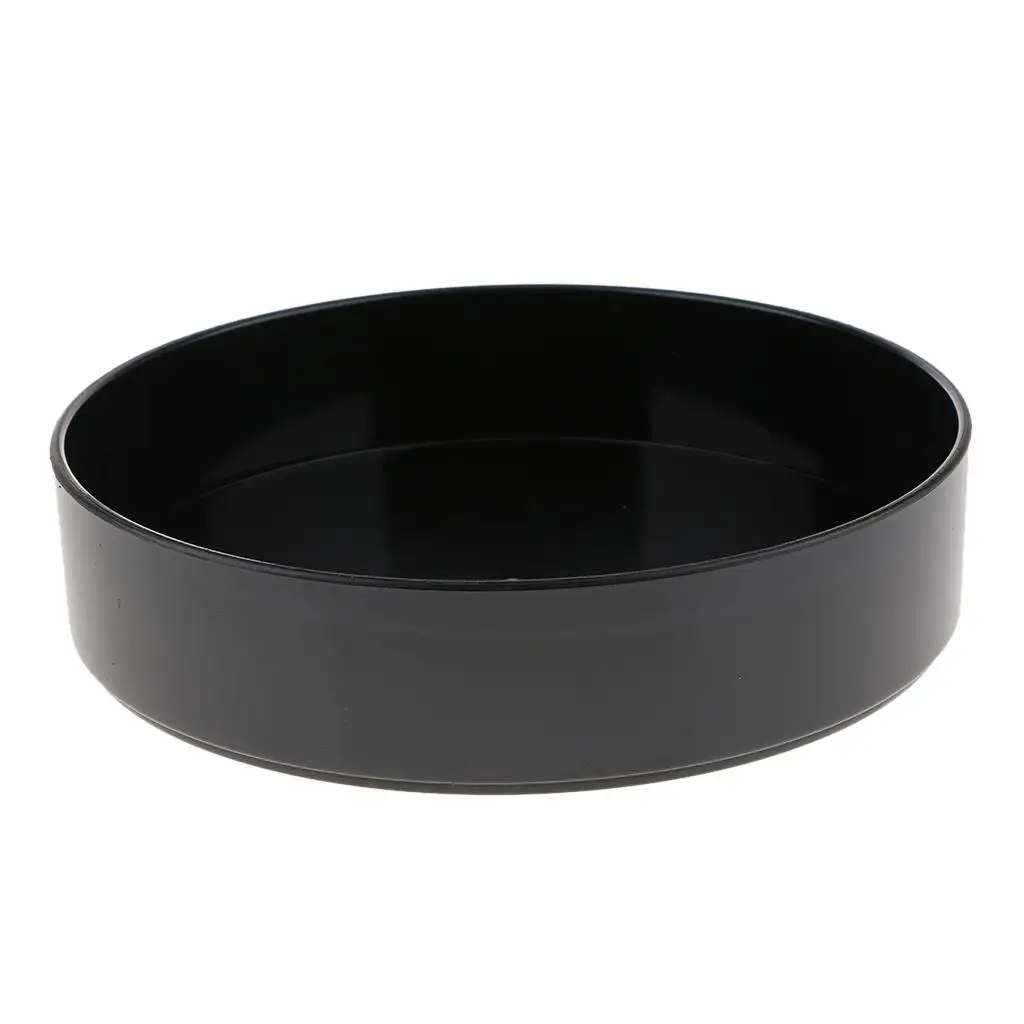 Black Ceramic Round Compote Planter - Modern Decorative Centerpiece Bowl for Office or Home