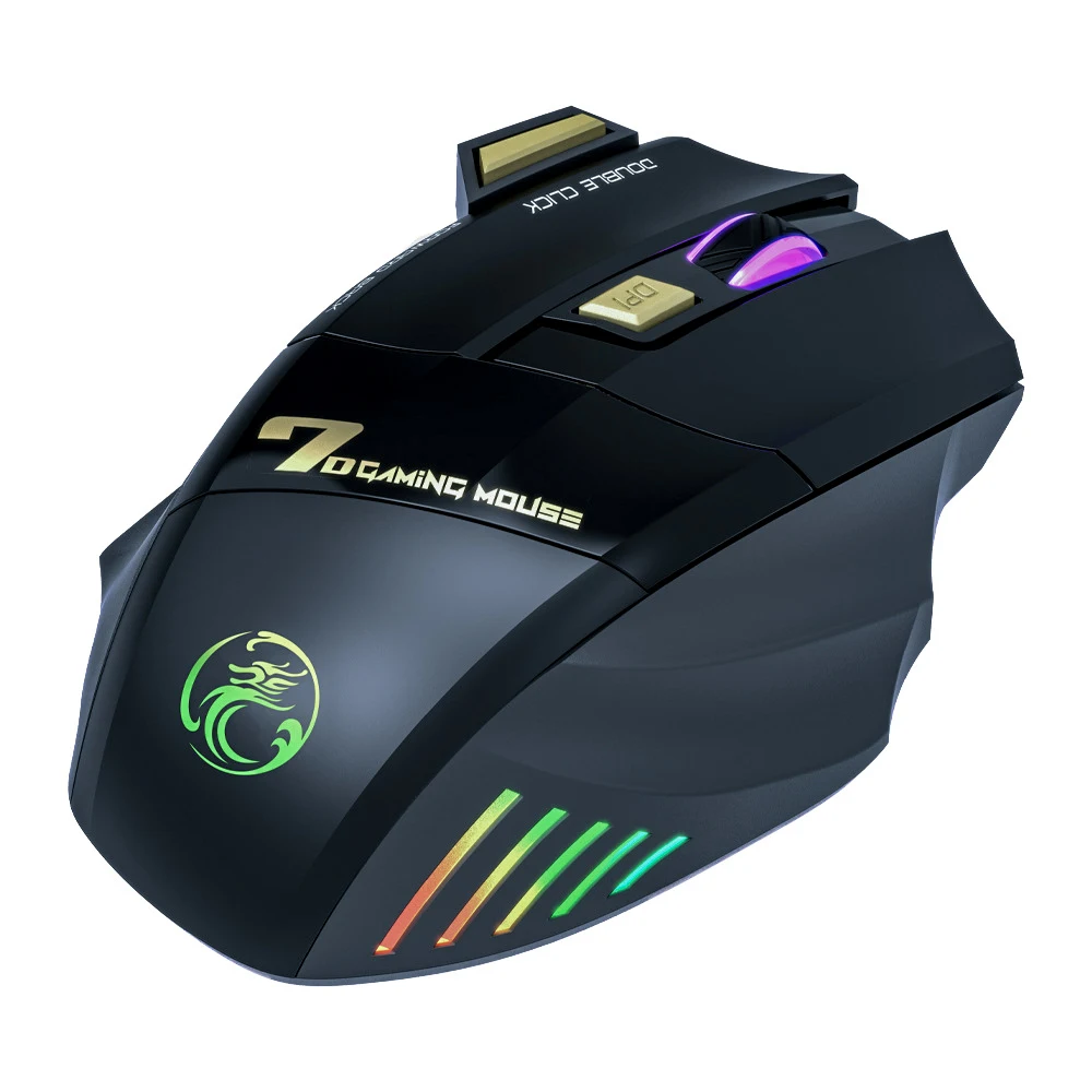 

2022 New Wireless Gaming Mouse LED 5500 DPI USB Computer Mouse Gamer RGB Mice X7 Silent Mause With Backlight Cable For PC Laptop