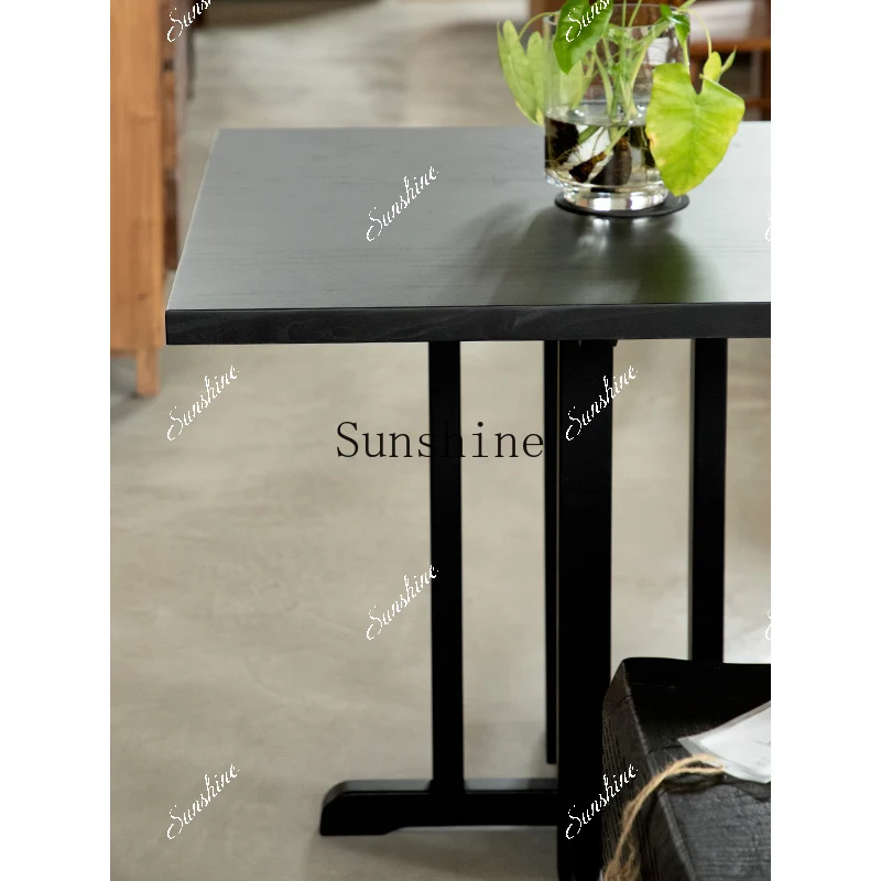 Cafe casual walnut simple square table optional commercial  FT