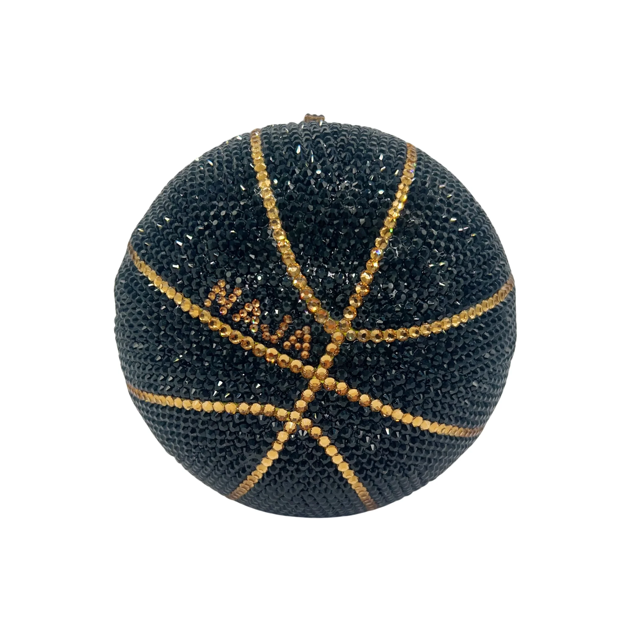 Flat-Base Crystal Basketball Clutch, 3D Sports Theme Evening Bag for Women. OEM Custom Athletic Purse, Low MOQ Wholesale from Fa