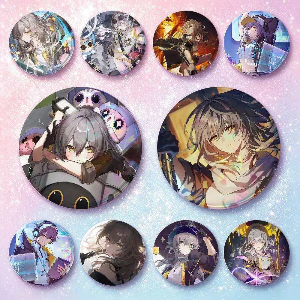 Anime Game Honkai Star Rail Trailblazer Badges Round Cosplay Pin Bag Decor Fans Collect Friends Gifts Brooch Souvenir