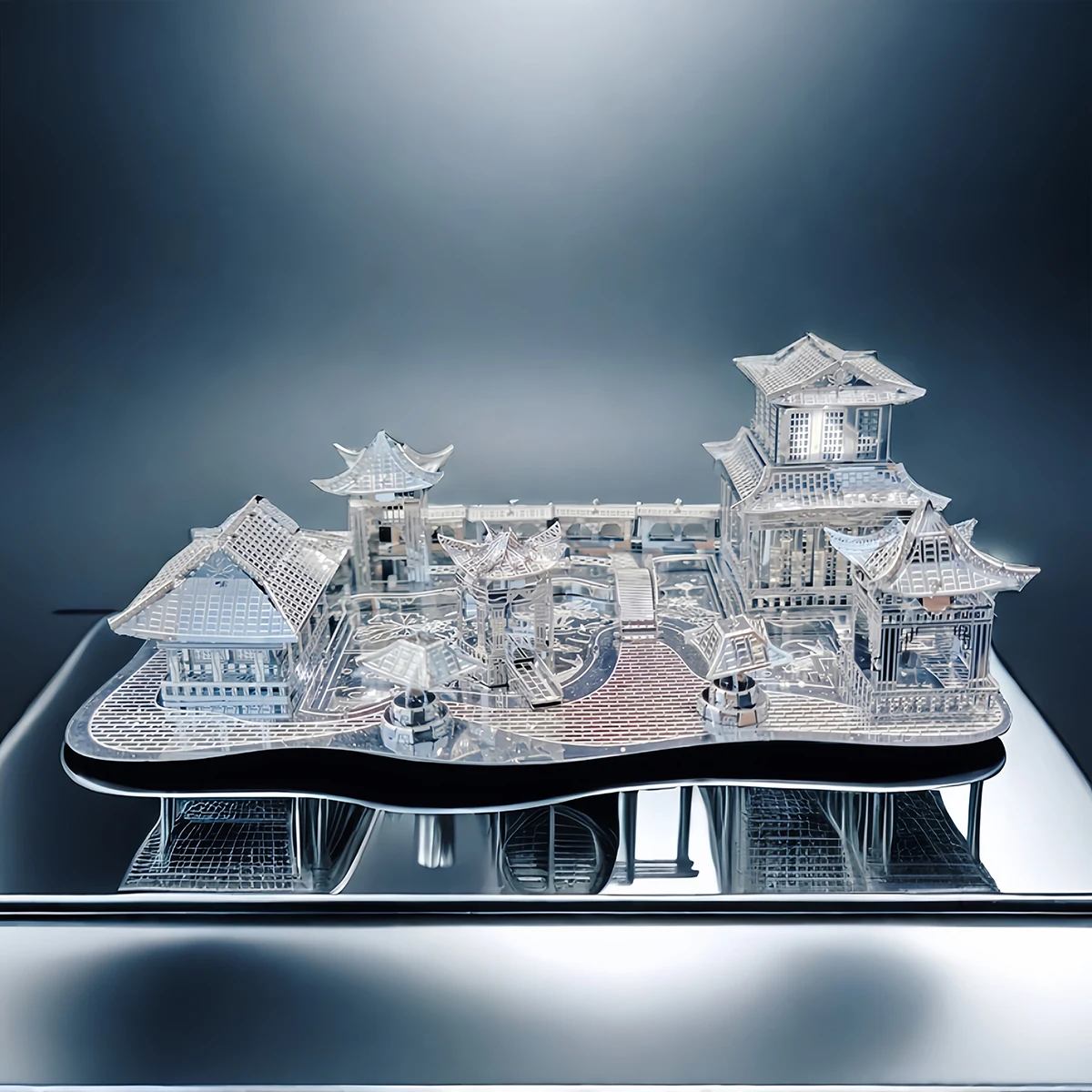 Classical Suzhou Gardens 3D Metal Puzzle Architectural Landscape Assembly Model Laser Cutting Puzzle Jigsaw Toys For Kids Adult