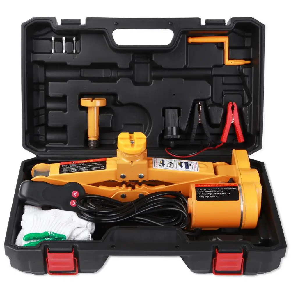 

Custom Your Brand Logo DC 12V 3T Electric Jack Steel 100W 10A Portable Electric Scissor Car Jack With One Year Warranty