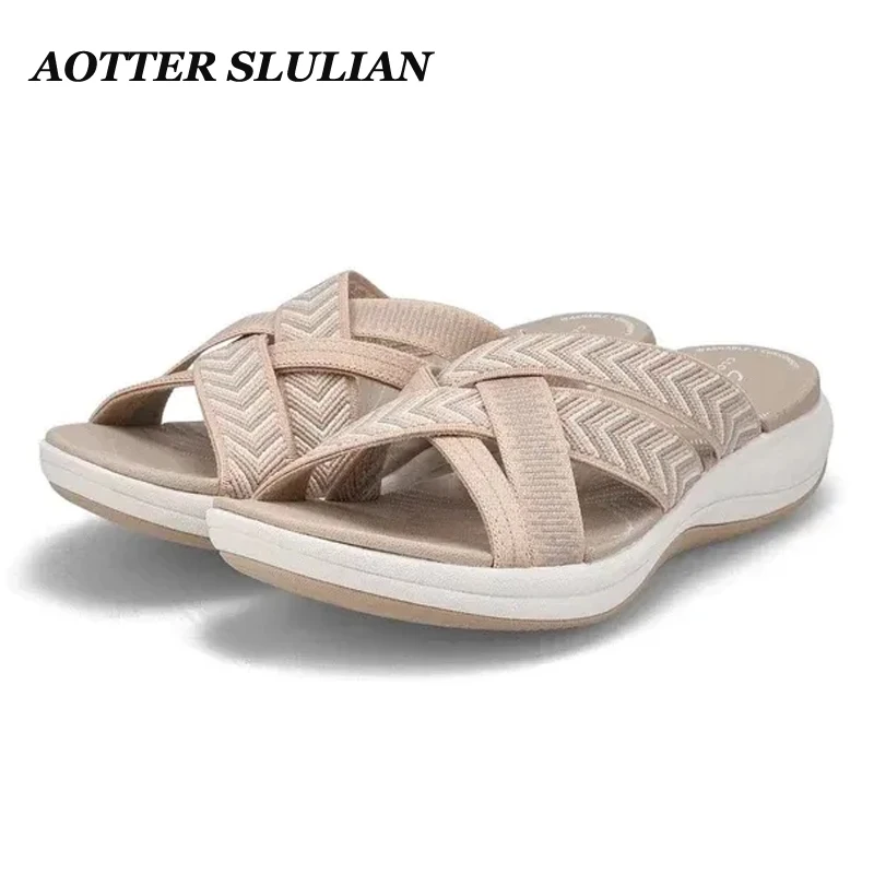 

2023 Fashion Women Sandals Slip On Female Casual Platform Slippers Breathable Comfortable Outdoor Summer Ladies Plus Size Shoes