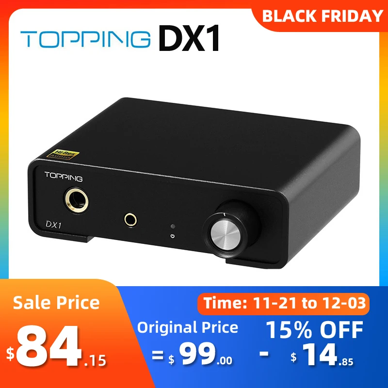 TOPPING DX1 Mini DAC Headphone Amplifier AK4493S XU208 DAC&Headphone Amp Support up to DSD256 PCM384 Decoder