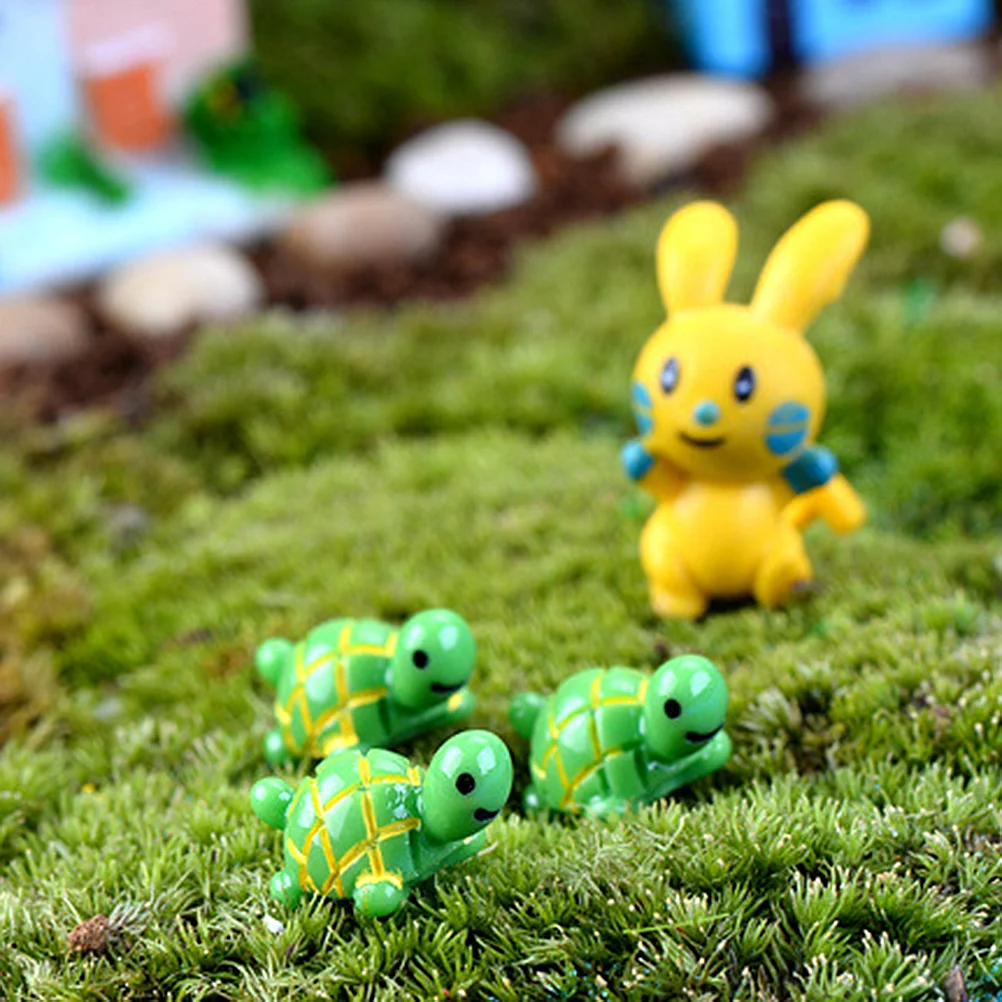 

10 Pcs Sitting Room Decorations Micro Landscape DIY Tank Glass Bottle Adorable Toy Moss Ornaments Mini Turtle Dolls