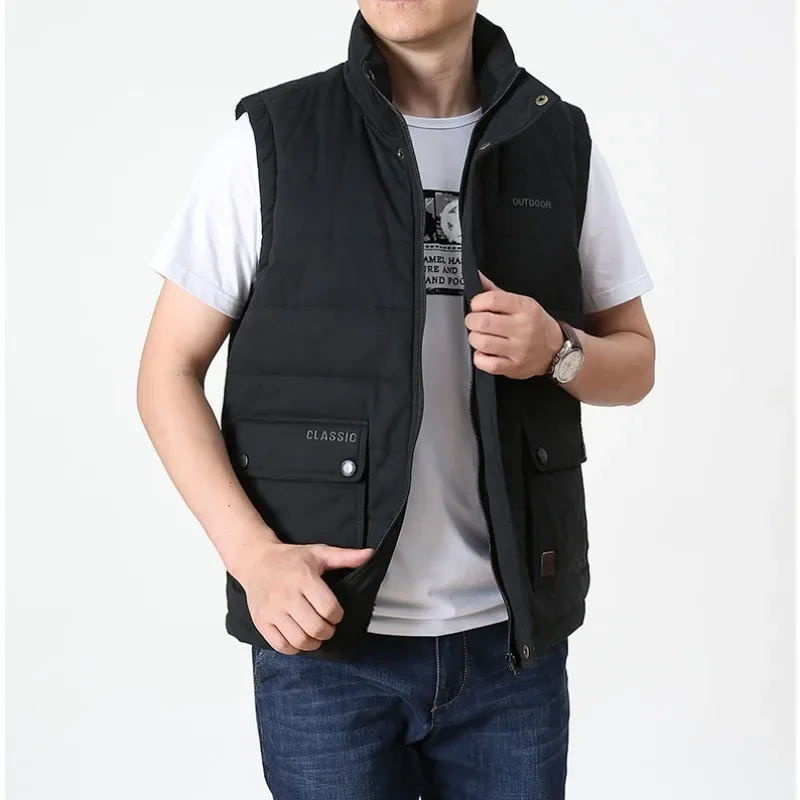 

Camping Sleeveless Jacket Vest Work Men's Clothing Jackets Waterproof Outdoor MAN Embroidered Multi-pocket Heated Vests