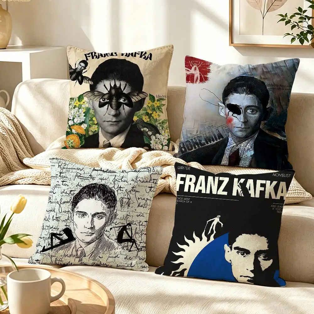 Literary Figure F-Franz Kafka  Pillow Case Pattern Printed Pillowcase For Living Room Sofa Cushion Cover