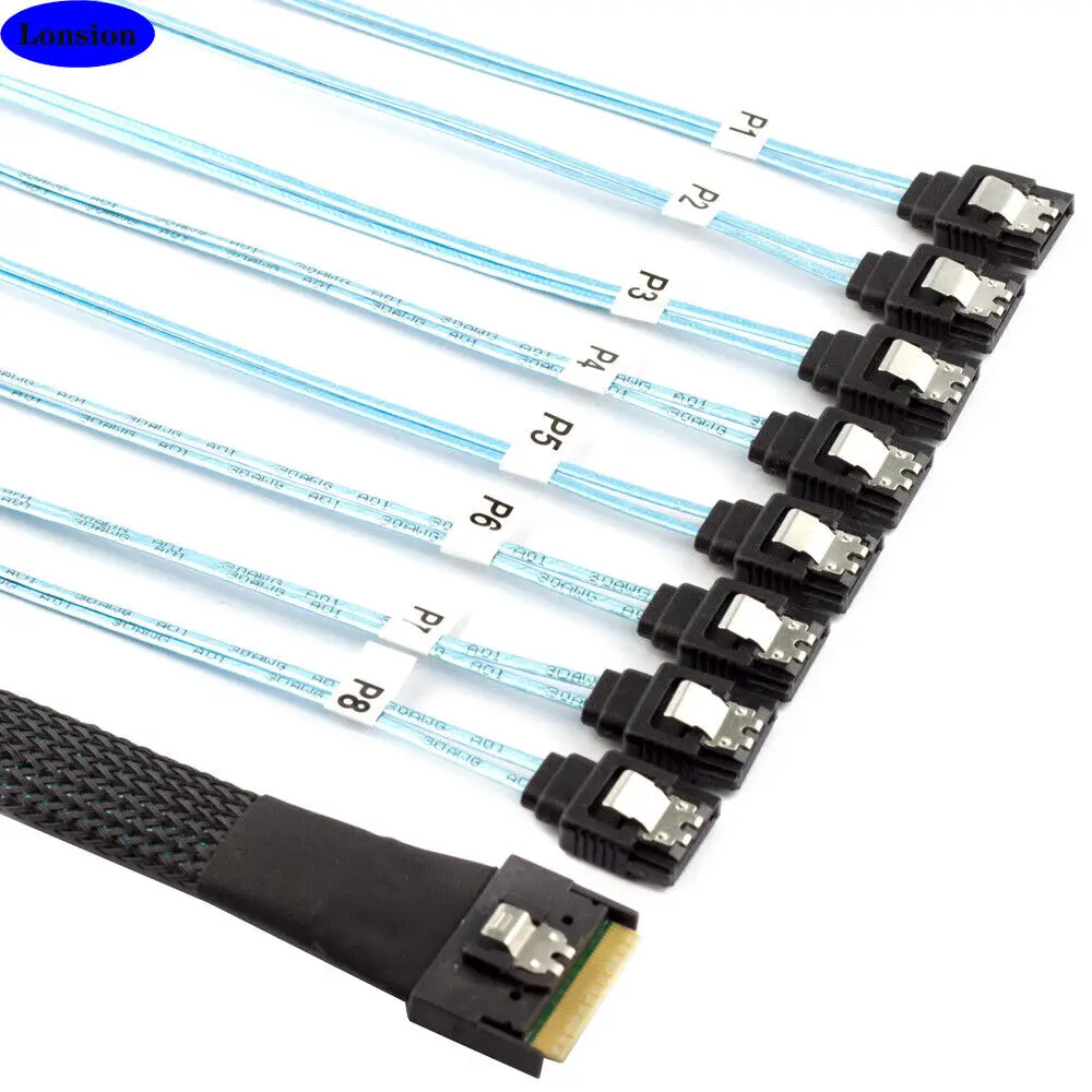 

SFF8654 To Sata PCI-E Slimline SAS SFF-8654 8I To 8 Ports SATA Hard Drive Conversion Adapter Cable