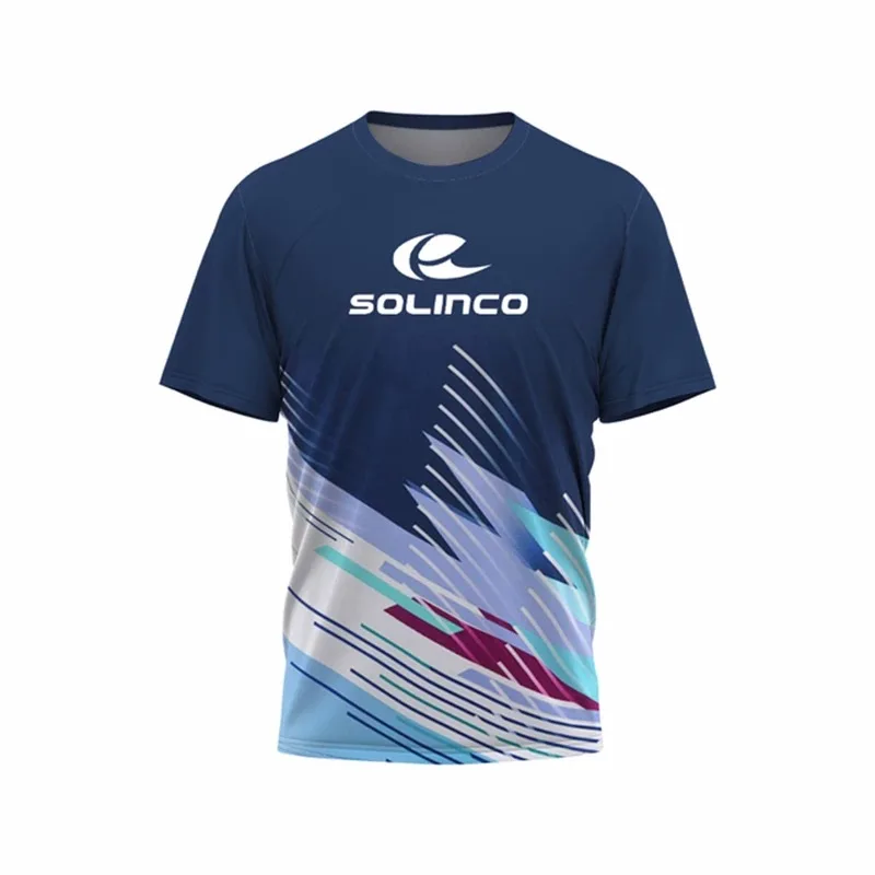 

Men's Tshirt Fashion Tennis Training Clothing 3D Gradient Printed Tee Summer Outdoor Badminton Sportswear Loose Short Sleeve Top